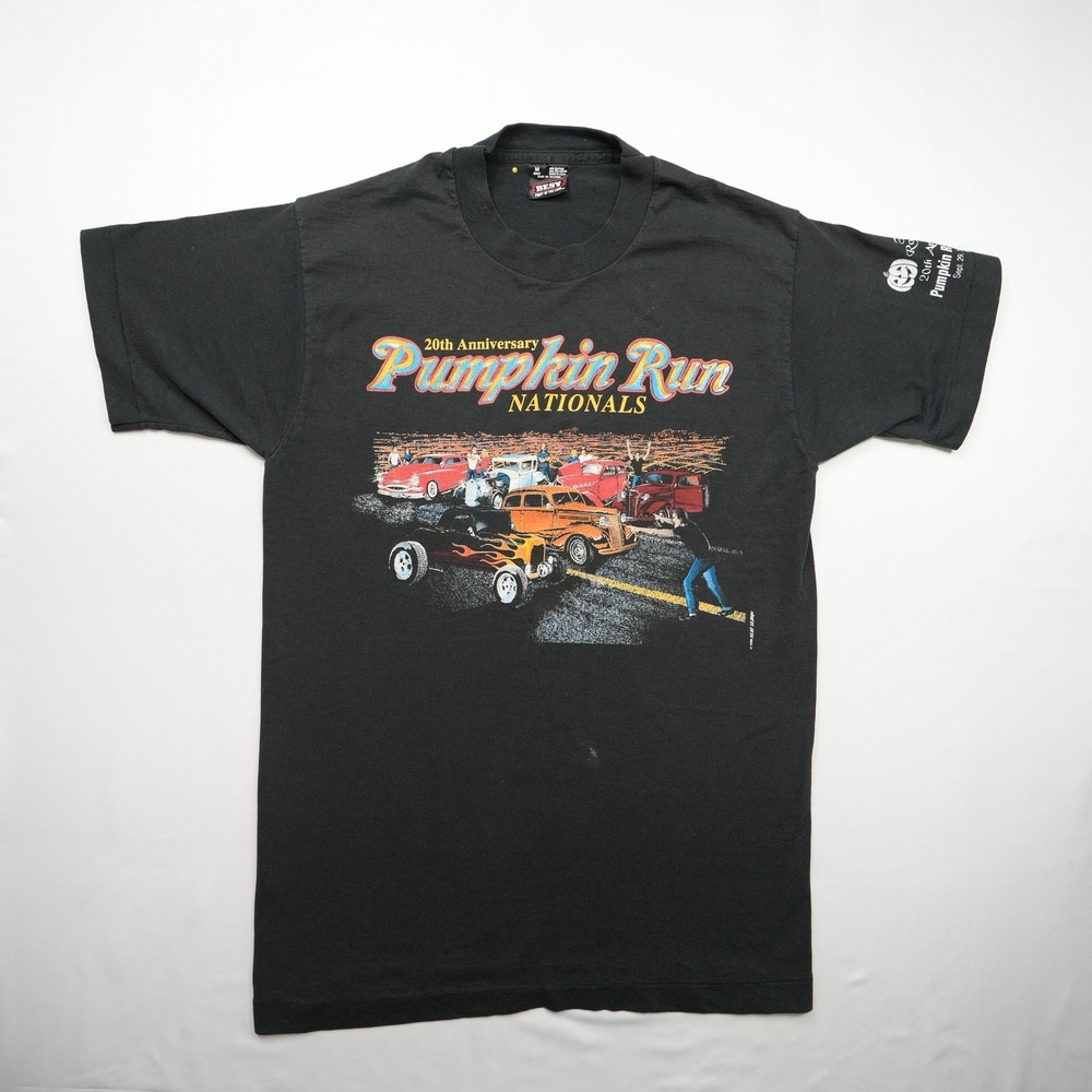 Vtg Fruit of the Loom Best T Shirt Mens Size M Black 90s Vintage Single Stitch